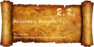 Reichert Kornél névjegykártya